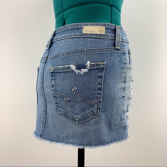 Ag Adriano Goldschmied Kate Mini Skirt in 16 Years Thrasher Blue Denim, 26 - Picture 8 of 16